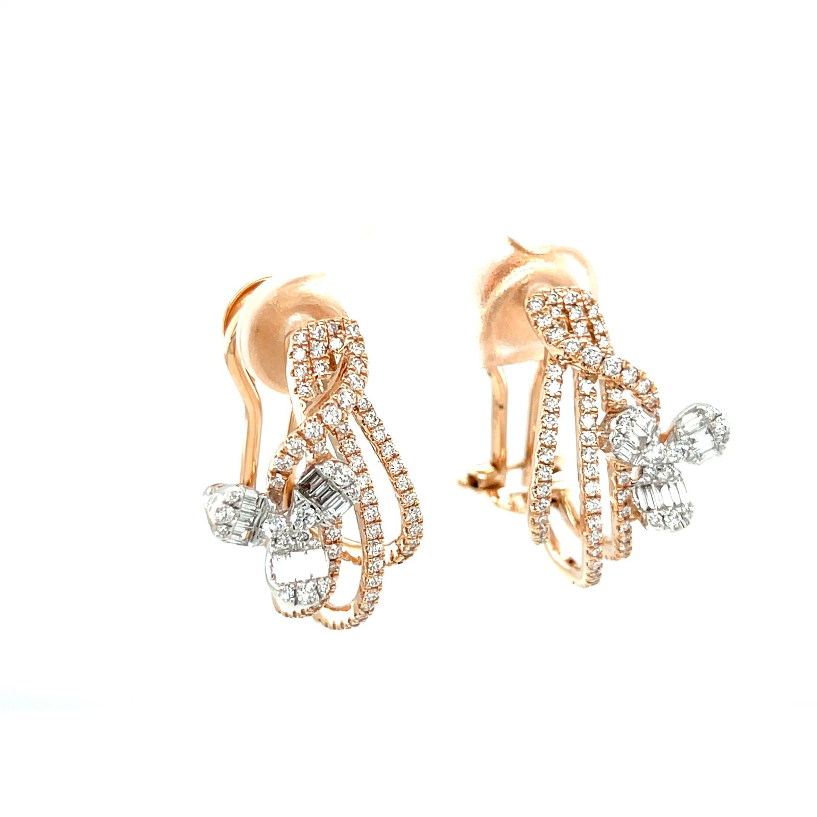 Luxe Diamond Hoop Earrings with Intertwined Design